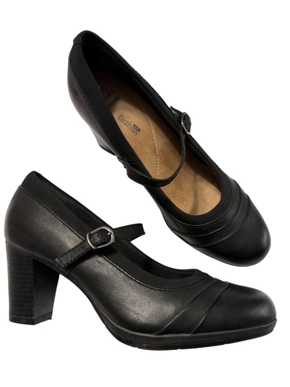 Clarks Black Mary Jane Pumps - Picture 2 of 9